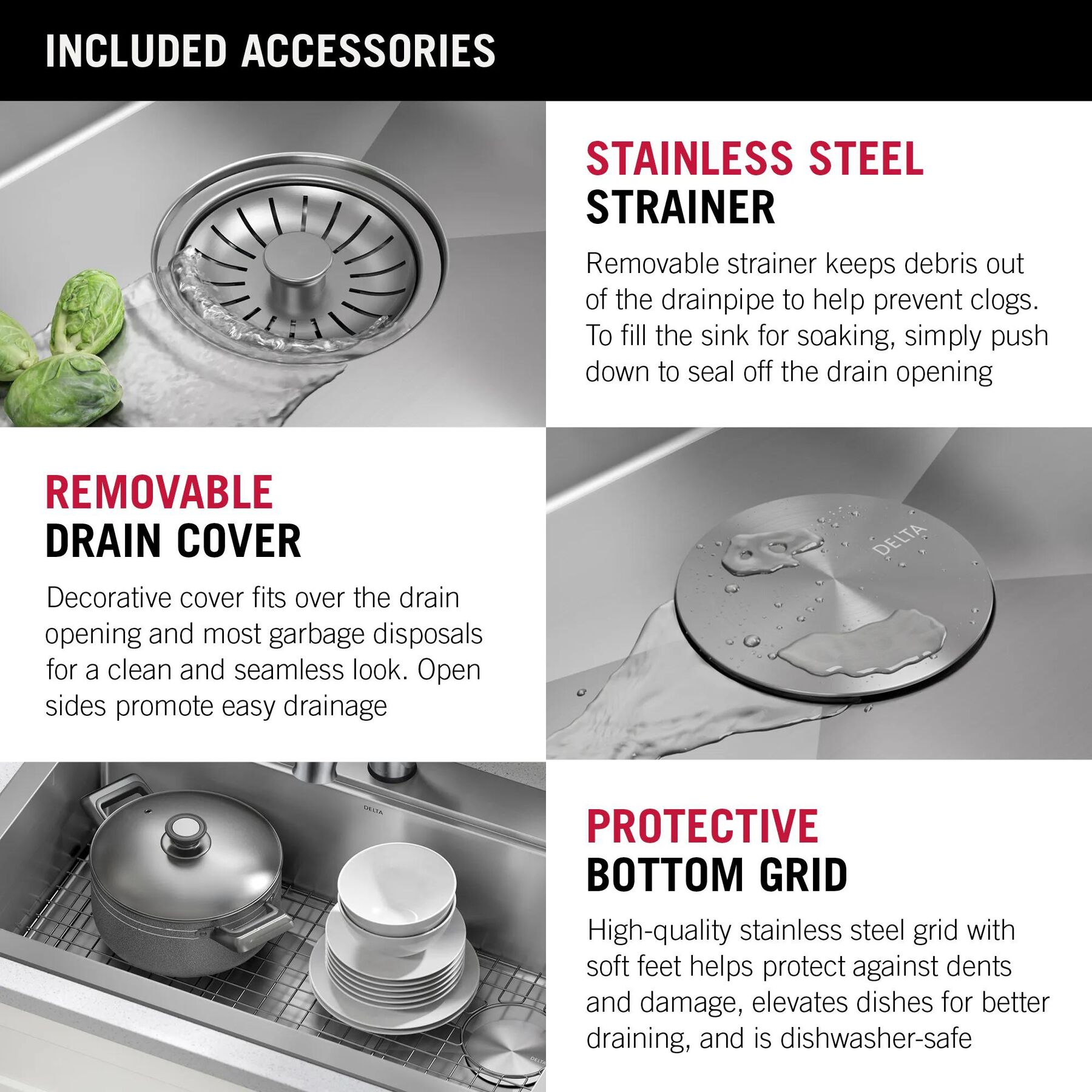 30&rdquo; Workstation Kitchen Sink Drop-In Top Mount Stainless Steel Single Bowl with WorkFlow&trade; Ledge and Accessories